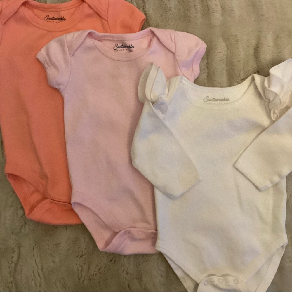 Baby Onesies Bundle - Pink, White, and Orange